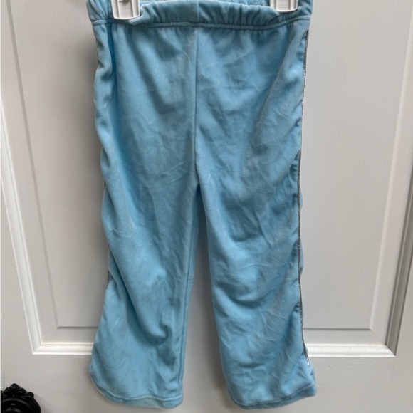 Girls 3T Light Blue with Silver Stripe Velour Like Pants - Picture 4 of 5